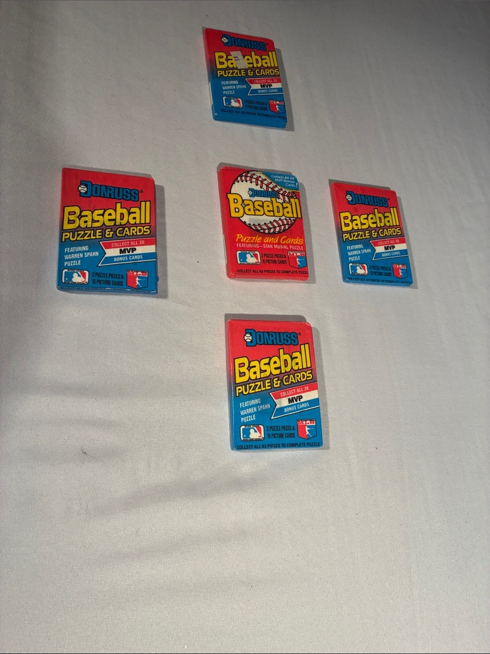 Donruss Baseball Puzzle & Cards Packs - Red and Blue Collectible Set